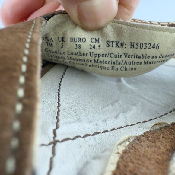 VTG HUSH PUPPIES Sling Back Suede‎ Peep Toes Wedges Platform Brown Sandals 7 M - Picture 9 of 12